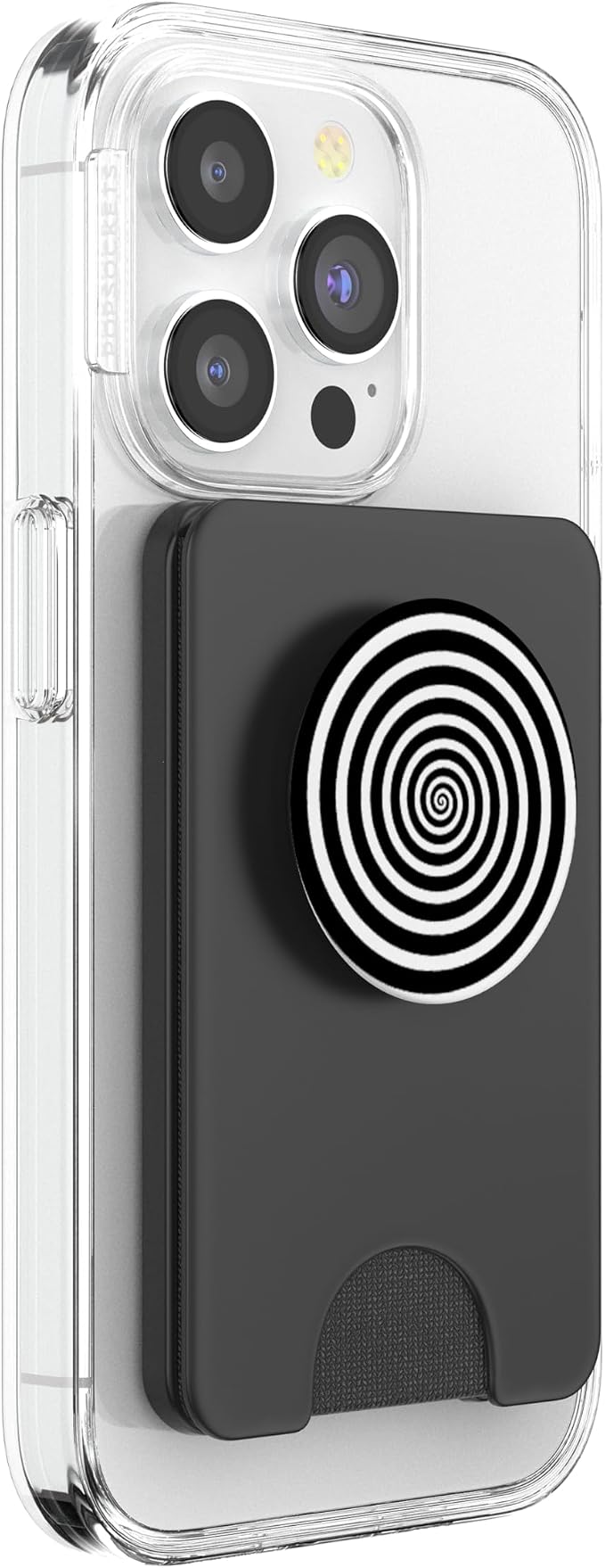 Fun Optical Illusion Circle Swirl Design Black and White PopSockets Adhesive PopGrip