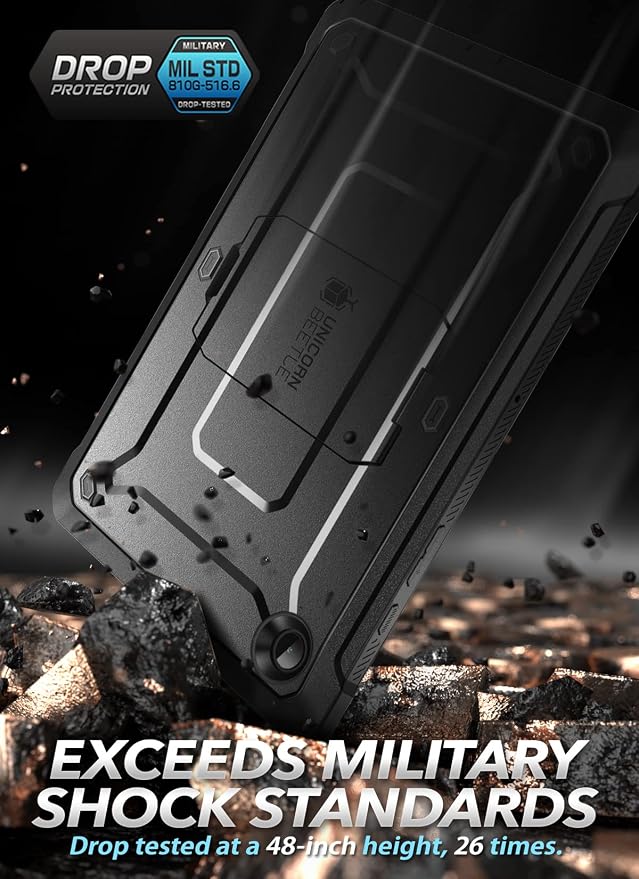 SUPCASE for Galaxy Tab A8 Case with Stand (Unicorn Beetle Pro) [Built-in Screen Protector] Full-Body Rugged Shockproof Heavy Duty Protective Tablet Case for Samsung Galaxy Tab A8 10.5 Inch Black