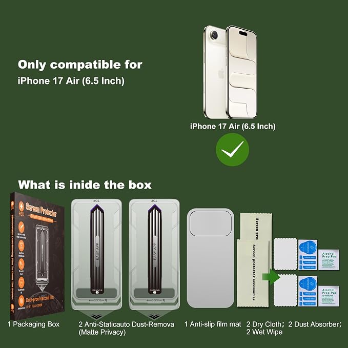 [2-Pack Matte Tempered Glass Screen Protector for iPhone 15 Pro Max Anti-Fingerprint &amp Oil Resistant Smooth as Silk 9H Hardness Bubble-Free Case Friendly 6.7-Inch