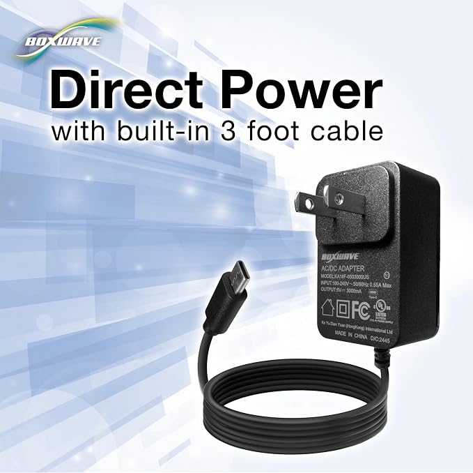 BoxWave Charger Compatible with Shimbol TP Mini - Wall Charger Direct (15W) Rapid Charge Your Device with Built-in 3ft Cable