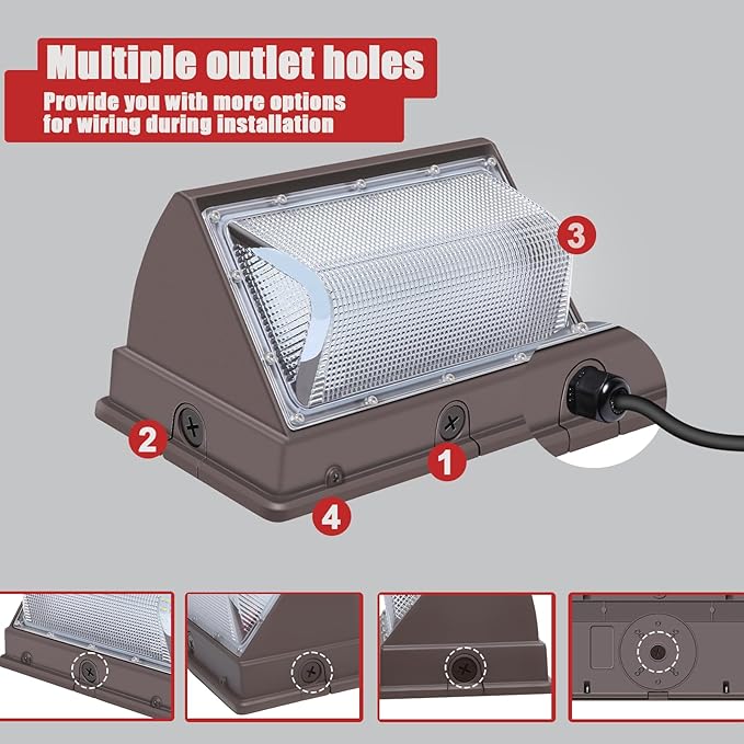 120W LED Wall Pack Outdoor, Super Bright Wallpack Lights, 5000K IP65 Waterproof Exterior Security Commercial Wall Mount Flood Lighting for House Building Shop 8Pack