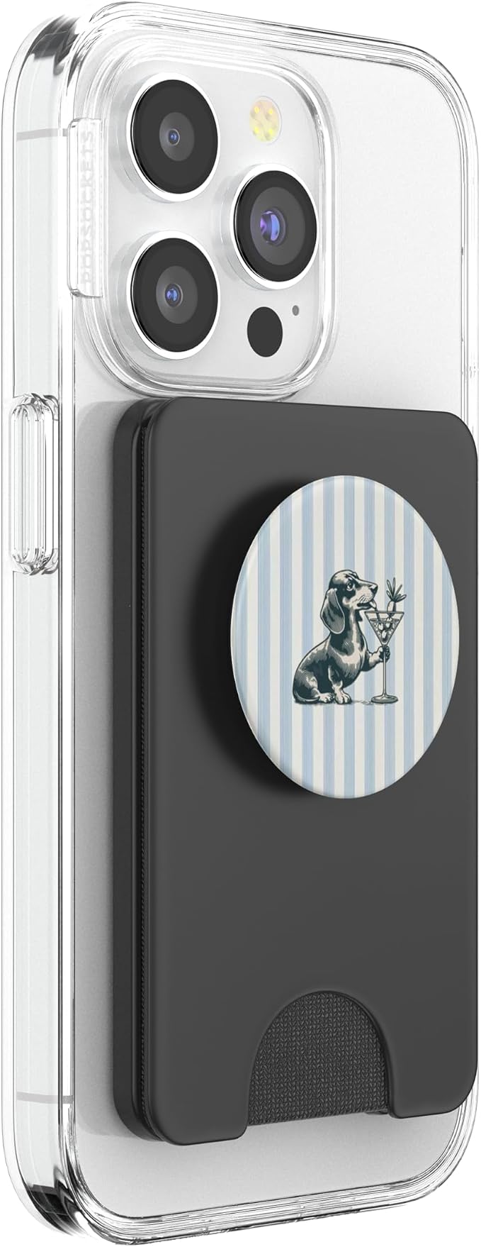 Blue Dog Drinking Illustration Print PopSockets PopGrip for MagSafe