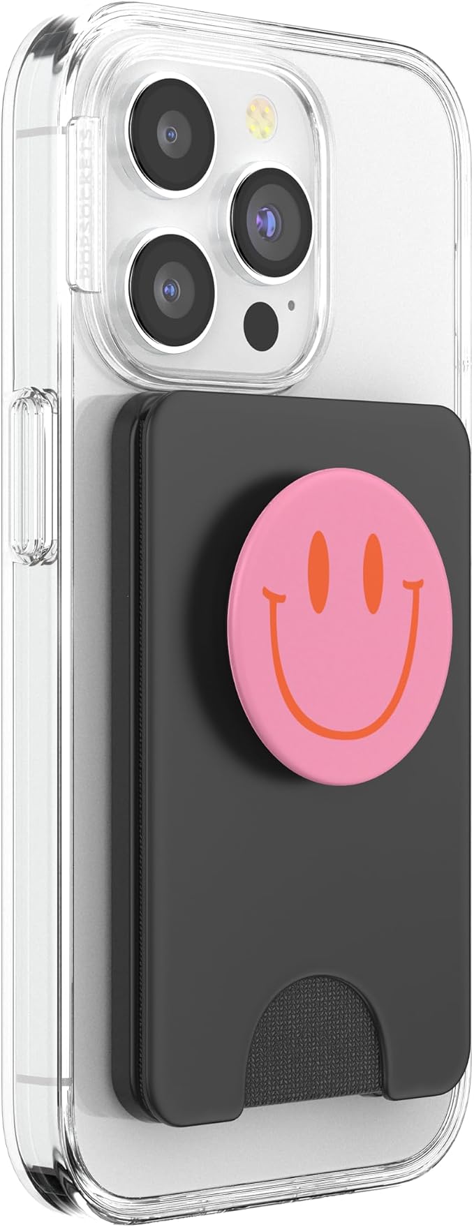 Pink Happy Face Smile Vintage Distressed PopSockets Adhesive PopGrip
