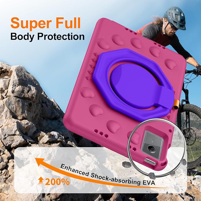for Lenovo Idea Tab Plus Case 12.1 2025 with 360° Rotating Stand Handle and Pencil Holder New EVA Shockproof Cover for Kids Adults Home School Office Outdoor Black