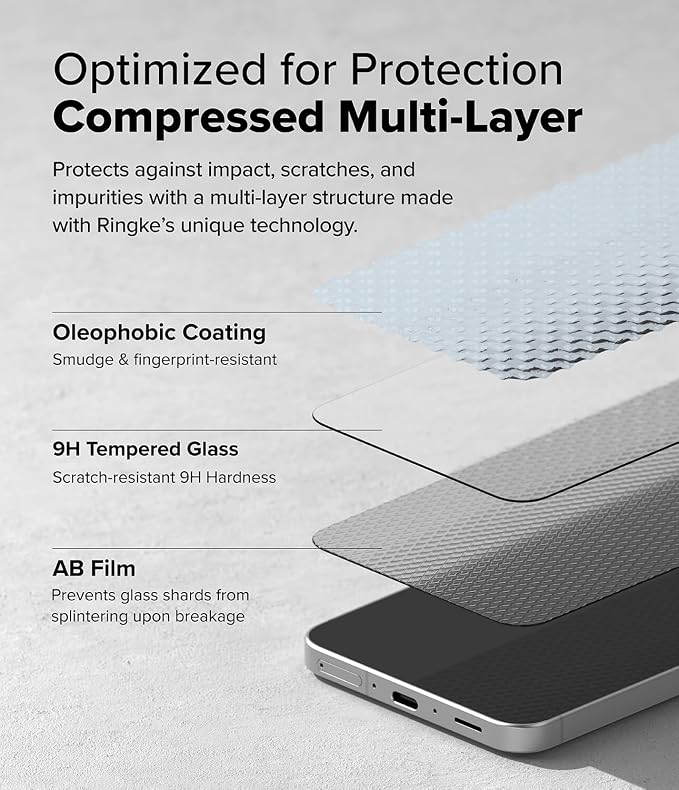 Ringke for Samsung Galaxy A35 5G Screen Protector [Easy Slide 2 Pack] | Easy Installation with Alignment Tool Case Friendly Premium 9H Hardness Tempered Glass