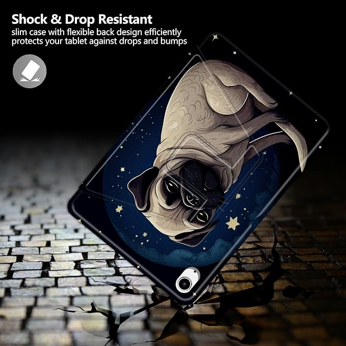 Astronaut Mushrooms Pattern Case for iPad 10.2 iPad 9th Generation 2021/ iPad 8th Generation 2020/ iPad 7th Generation 2019360 Degree Rotating Stand Protective Cover with Auto Sleep/Wake