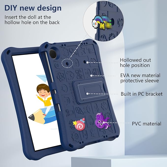 Case for iPad 10.2 Inch 2021/2020/2019/ iPad Pro 10.5 Inch/Air 3rd Gen (2019) Shoulder Strap Kickstand Children Friendly Anti-Scratch Shockproof Case Lightpurple