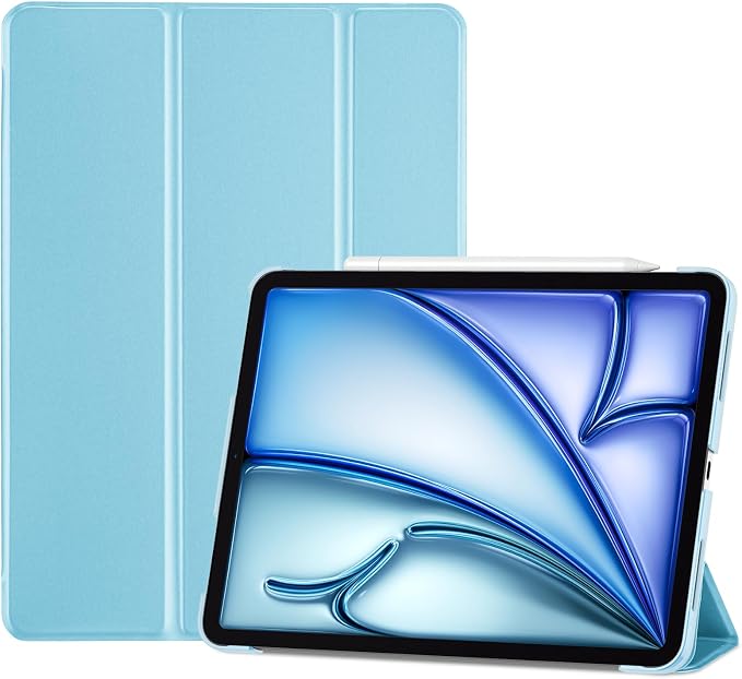 ProCase Smart Case for iPad Air 11-inch M4/M3/M2 &amp Air 10.9 5th/4th Gen | Hard Back Cover with Auto Sleep/Wake Slim Lightweight Case for iPad Air 11 2026/25/24 &amp 10.9 2022/2020-Aqua