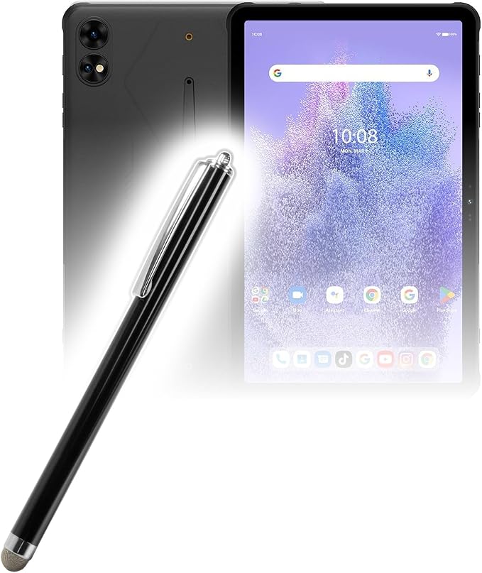 BoxWave Stylus Pen Compatible with Umidigi Active T1 - EverTouch Capacitive Stylus Fiber Tip Capacitive Stylus Pen - Jet Black