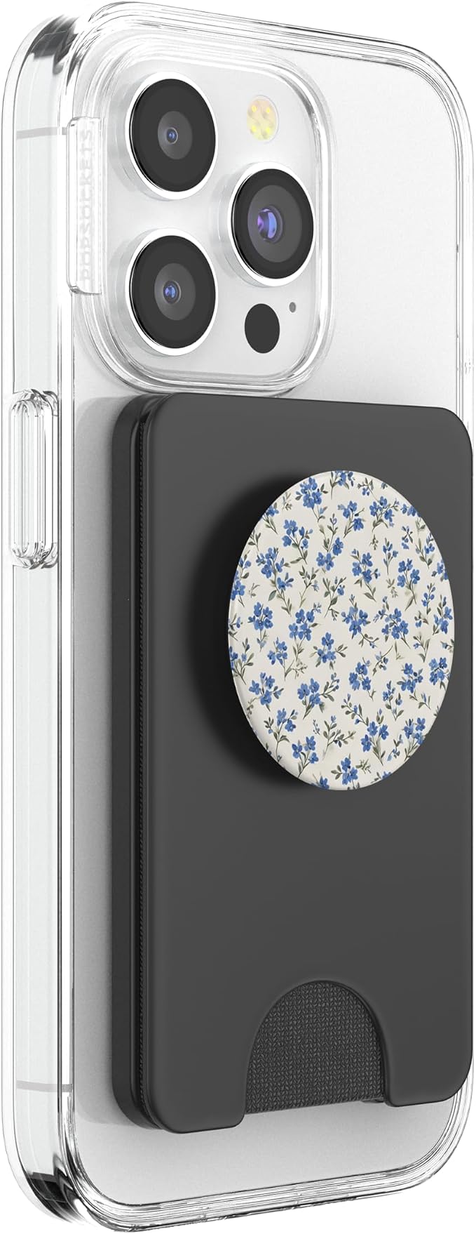 White Blue Flower Floral Pattern PopSockets Adhesive PopGrip