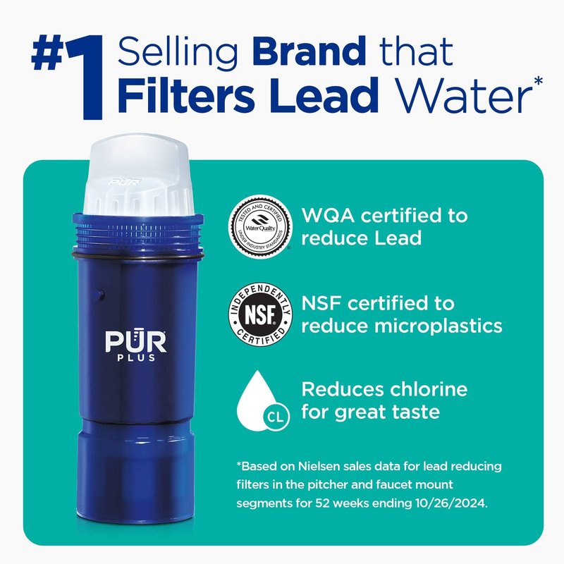 PUR Plus Water Filter Replacement for Pitchers & Dispensers, 6-Month Supply, Blue (PPF951K3), 3 Count (Pack of 4)