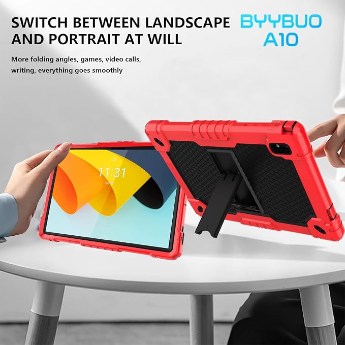 case for BYYBUO SmartPad A10_L 10.1 inch Android Tablet Shockproof Kids Friendly Protective Case+Shoulder Strap Kickstand for BYYBUO SmartPad A10 10.1 inch Tablet (Black)