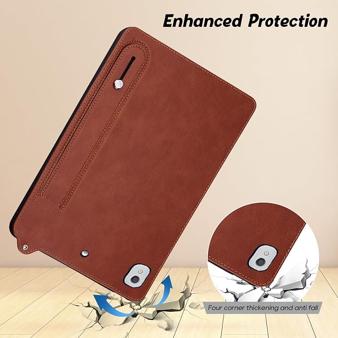 Slim Case for Apple iPad 10th Generation 10.9 Inch 2022 PU Leather Lightweight Hand Strap Stand Feature Drop Protection Back Cover for iPad 10th Gen 10.9 Black
