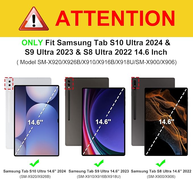Fintie Case for Samsung Galaxy Tab S10 Ultra/ S9 Ultra 14.6 Gray | Multiple Viewing Angles Business Pocket Portfolio Design Magnetic Closure Auto Sleep/Wake