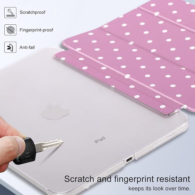 case for ipad 11th Generation11 Inch 2025 (A16 Chip) &amp 10th Gen 10.9 Inch 2022 - Slim Scratch-Resistant Hard PC Translucent Back Shell Smart Cover Wake/Sleep FunctionBlack Bow