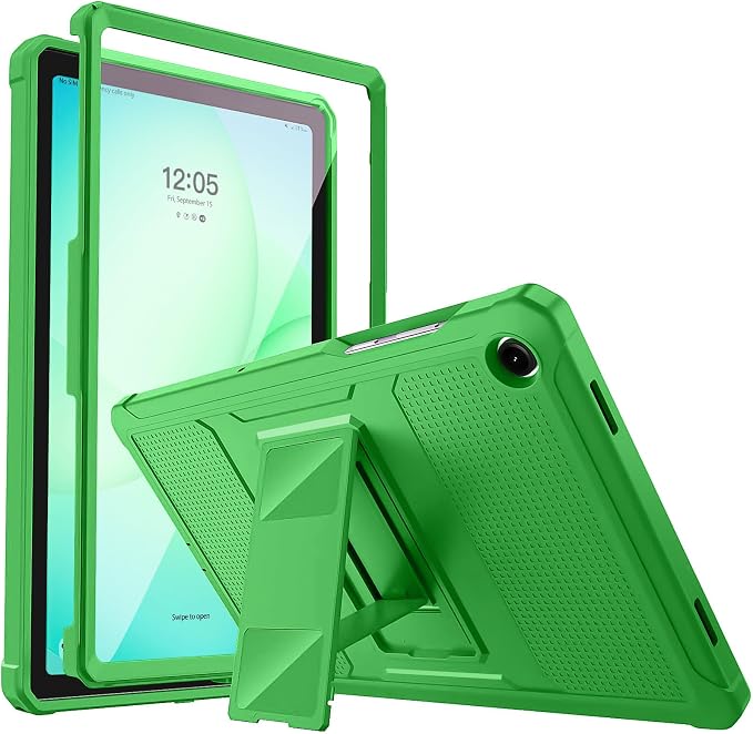 MoKo Shockproof Case Fit Samsung Galaxy Tab A11+ Plus/ A9+ 11 Inch | Full Body Rugged Stand Back Cover with Built-in Screen Protector for Galaxy Tab A11+/ A9+ Tablet Light Gray