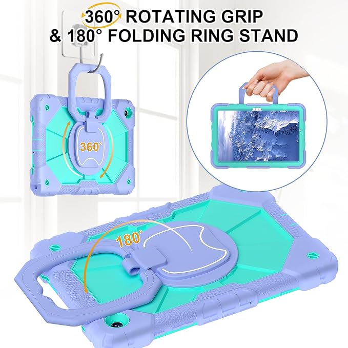 Dteck Case for Samsung Galaxy Tab A 8.0 (2015) Tablet SM-T350/355/357 Case 8 Inch PU Leather Lightweight Folio Case with Card Slots/Stand Features Cute Cartoon Protective Cover Purple Butterfly
