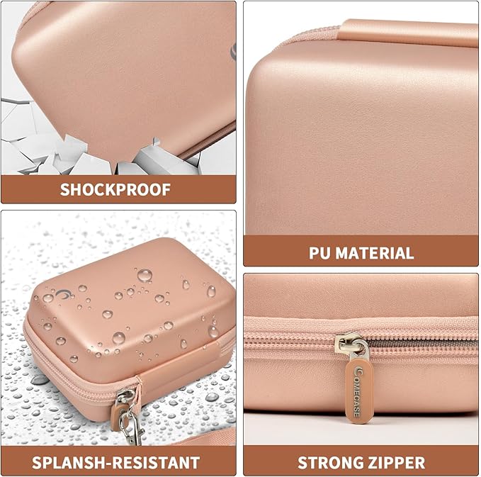 Carrying & Protective Case for Digital Camera, AbergBest 21 Mega Pixels 2.7" LCD Rechargeable HD/Kodak Pixpro/Canon PowerShot ELPH 180/190 / Sony DSCW800 / DSCW830 Cameras for Travel - Rose Gold