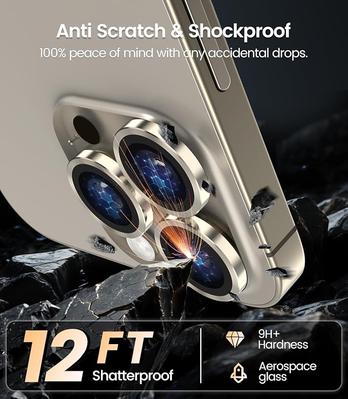 iGluz 2 Pack Anti-Reflection Camera Lens Protector for iPhone 17/16/16 Plus [98% Transmittance][1-Step Installation][Strong Adsorption] 9H Shatterproof Tempered Glass-Black