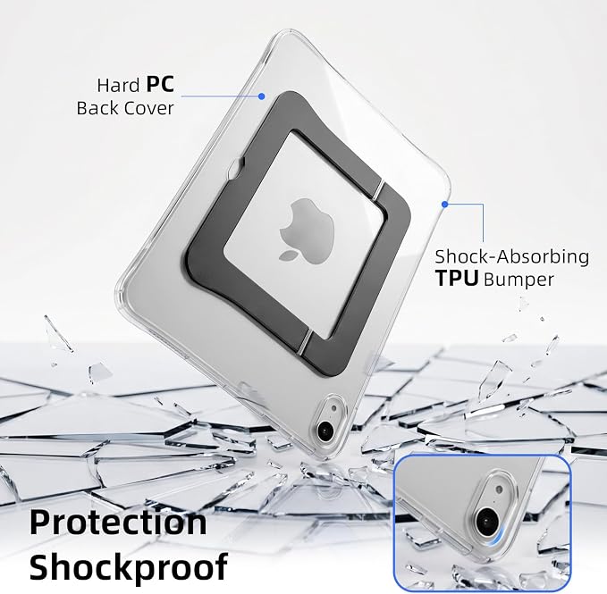 Kickstand Case for iPad mini 7 A17 Pro Slim Protective Clear Cover for iPad mini 7th/6th Generation 8.3 Inch 2024/2021 Sturdy Adjustable Multi-Angle Stand Blue