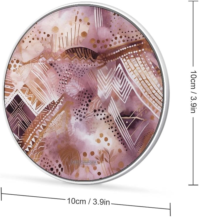 Pretty Peach Pattern Wireless Charger Portable Fast Charging Pad Lightweight Wireless Charging Pad 10W Slim Charging Station for Phone Charger Mat for Travel Home Office Desk