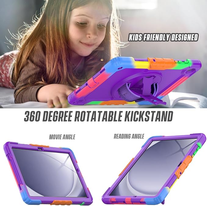 Case Compatible with Galaxy Tab A11 Plus 2026/ A9 Plus 2023 11-Inch Model SM-X230/SM-X236/SM-X238/SM-X210/SM-X216/SM-X218 with Screen Protector Pen Holder Stand Shoulder Strap Handle Grip