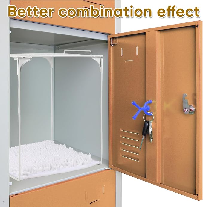 Locker Organizer Shelf and Locker Carpet Decorating Kit Suitable for School, Office Back to School Essentials (1, White)