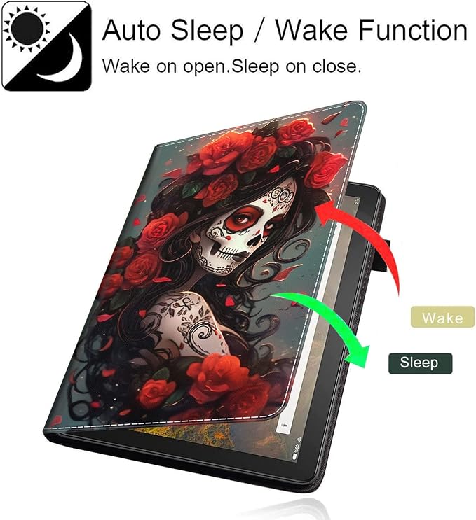 Case for All-New Kindle Fire HD 8 Tablet (12th/10th Generation 2020/2022 Release) &amp Fire HD 8 PlusPremium PU Leather Folio Stand Cover Case with Smart Auto Wake/Sleep Smoke Flag of Mexico Flag