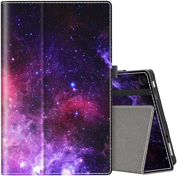 VORI Folio Case for Amazon Fire HD 8 Tablet (8th/7th/6th Generation 2018/2017/2016 Release) Slim Premium PU Leather Stand Protective Cover with Auto Wake/Sleep Galaxy