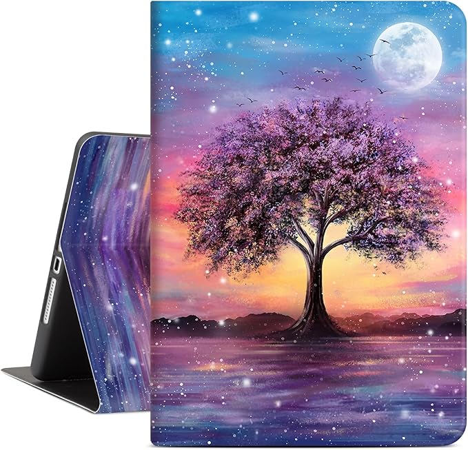 Lokigo Case for iPad 9th/8th/7th Gen 10.2 Air 3rd/Pro10.5 Aurora Forest | Protective Folio Soft Back Cover Pencil Holder for Teens/Students/Office Staffs 4 Angles Viewing Stand Auto Wake/Sleep