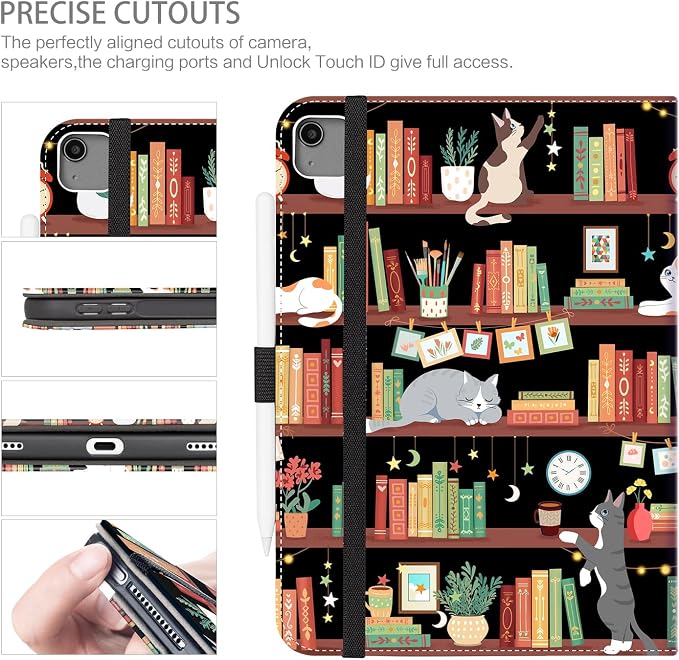 Case for iPad Air 13-inch M4/M3/M2 iPad Pro 12.9 6th/5th/4th/3rd Generation Case with Pencil Holder Multi-Angle Adjustable Stand Shockproof Pocket/Hand Strap/Auto Wake Sleep Sunflowers Butterfly