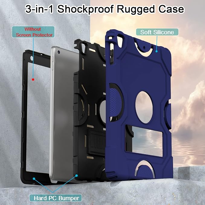 ZoneFoker Case for iPad 6th/5th Generation (9.7 Inch 2018/2017 Model) iPad Air 2 / 1st iPad Pro 9.7 Heavy Duty Shockproof Rugged Protective Case Alpine Green