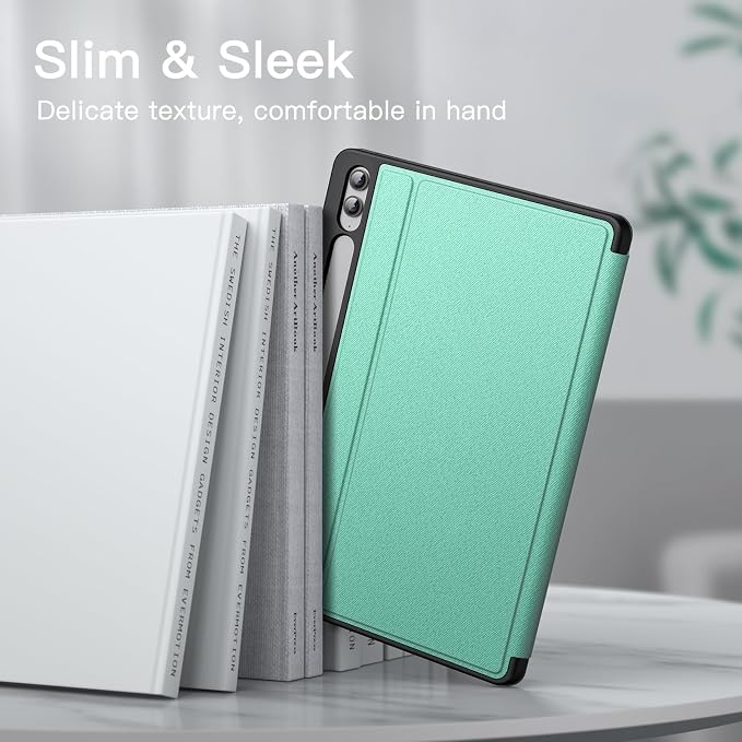 JETech Case for Samsung Galaxy Tab S9 FE+ / S9 FE Plus 12.4-Inch with S Pen Holder Slim Folio Stand Protective Tablet Cover Multi-Angle Viewing (Black)