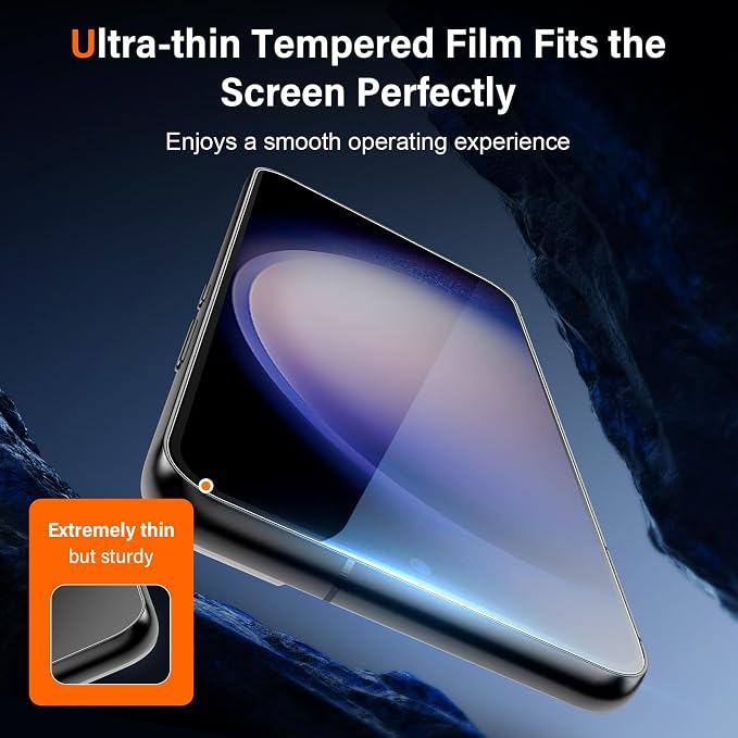 [2 Pack] Privacy Screen Protector for Samsung Galaxy S23 Ultrasonic Fingerprint Support Auto-Alignment Frame Easiest to Installation Scratch-Resistant Bubble-Free