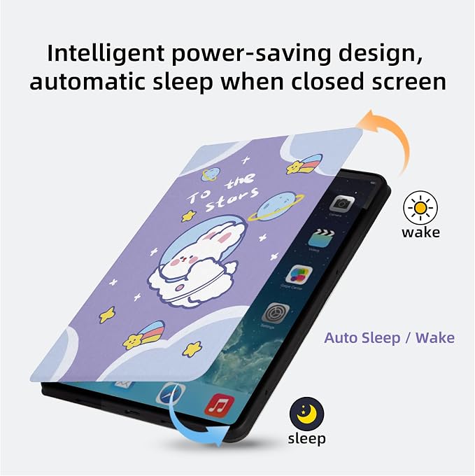 for Apple Mini Mini 2 Mini 3 Case with Auto Sleep/Wake Multi-Angle Smart Stand Shell Cover Protective Case for 7.9-inch iPad Mini 1/Mini 2/Mini 3 - Cute Rabbit