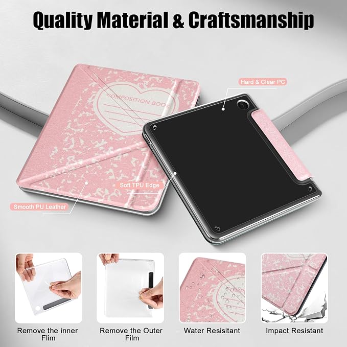 E NET-CASE Detachable Magnetic Case for 7 Kobo Libra 2 &amp Tolino Vision 6(2021) eReader Ultra Clear Back Scratch-Proof Light丨Easy to Detach &amp Attach丨Auto Sleep/Wake (Black)