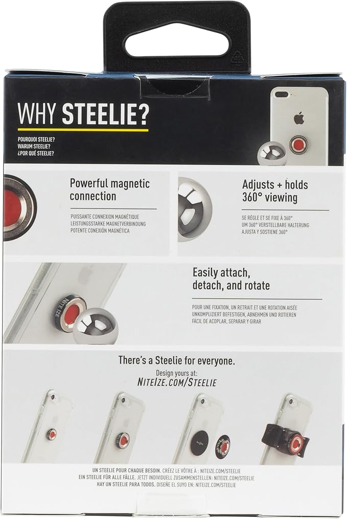 Nite Ize Steelie Pedestal Mount - Tabletop Stand Compatible with MagSafe iPhones &amp Tablets - Magnetic Desk Phone Mount - Phone Holder Accessories for Hands-Free Use &amp Adjustable Viewing