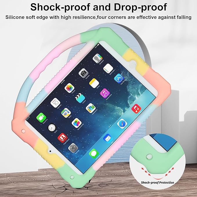 Kids Case for iPad mini 5 4 3 2 1Shockproof Protective Silicone Cover for Apple 7.9 inch Kids iPad mini/Mini 2/Mini 3/Mini 4/Mini 5 Case with Stand Handle (Blue)