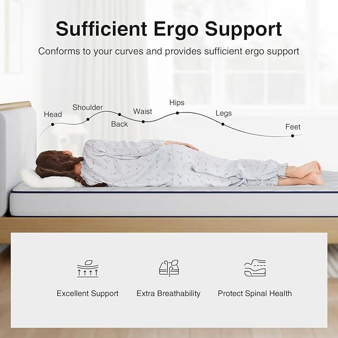 Novilla 8 inch Full Size Mattress, Foam and Spring Hybrid Full Mattress with Adaptive Foam for Pressure Relieving & Breathable Comfort, CertiPUR-US Certified-Ideal for Youth & Guest Rooms