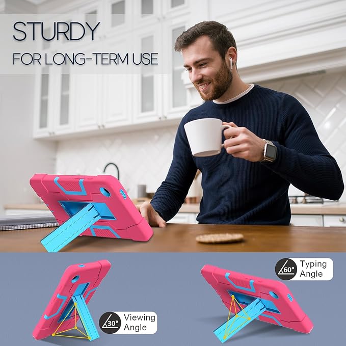 case for Galaxy Tab A9 8.7 2023 Case Hard PC Soft Silicone Kickstand Rugged Heavy Duty High Impact Protective Case for Samsung Galaxy Tab A9 8.7 Inch 2023 SM-X110 SM-X115 Black