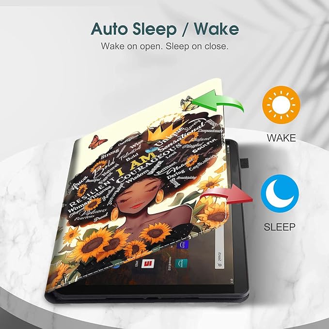 Case for Amazon Fire Max 11 Tablet (13th Generation 2023 Release) Multi-Angle Smart Stand Cover Auto Sleep/Wake for Fire 11 Max Tablet，African American Women Inspirational Quotes