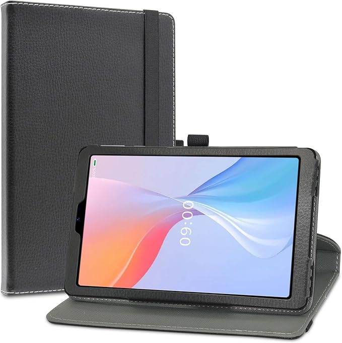 LiuShan Compatible with Onn 8 Gen 4 360 Degree Rotation Stand PU Cover for 8 Inch 2024 Model:100135923 Tablet Black