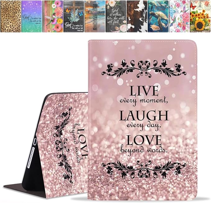 Case for iPad (A16) 11th Generation 11 Inch 2025 iPad 10th Generation 10.9 Inch 2022 Premium PU Leather Stand Folio Cover with Auto Sleep/Wake American Flag Sunflower and Cow