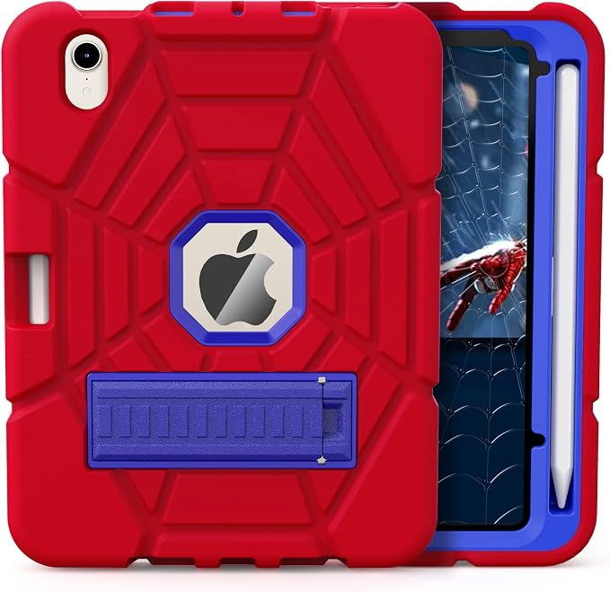Grifobes Case for iPad mini 7th 2024 (A17 Pro) / Mini 6th Generation 2021 8.3 Heavy Duty Shockproof Cover with Pencil Holder Stand for i Pad Mini 7/6 Gen 8.3 inch Case (Black+Red+Red)