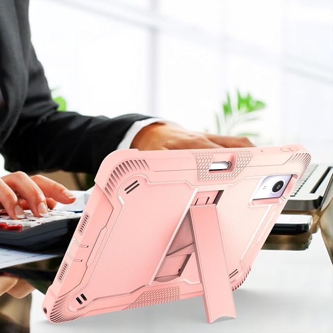 for Lenovo Idea Tab 11 Case 2025/K11 Gen2/Moto Pad 60 Neo 11 Inch 3-in-1 Shockproof Cover w/Pen Holder Soft Silicone &amp Hard PC Horizontal Foldable Stand Screenless Front No Stylus (Black)