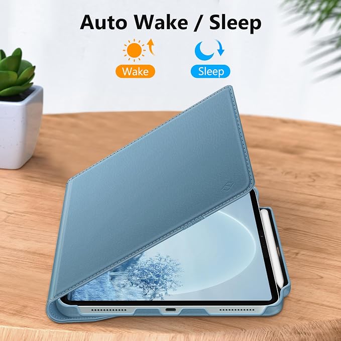 Fintie Rotating Case for iPad Air 13-inch M4/M3/M2 (2026/2025/2024) | 360° Swivel Stand Landscape &amp Portrait Viewing Shockproof Protective Cover Pencil Holder Auto Sleep/Wake Black