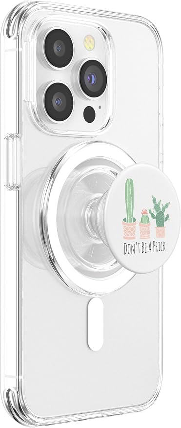 Cactus Don't Be A Prick Funny Western Succulent Cactus White PopSockets Adhesive PopGrip