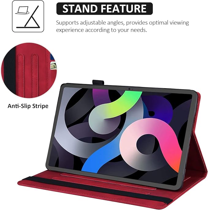 Dteck Case for Samsung Galaxy Tab S9 FE+ Plus 5G Tablet Case 12.4 2023 with Pencil HolderPU Leather Embossed Flower Cat Folio Multi-Angle Viewing Stand Shockproof Protective Tablet 12.4 CoverBlue