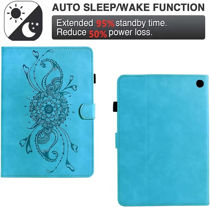 Case for Kindle Fire HD 10 &amp Fire HD 10 Plus 13th/11th Generation 2023 2021 | Synthetic Leather Flip Folio Stand Cover with Auto Wake/Sleep for Kindle Fire HD 10 &amp Fire HD 10 Plus Beach