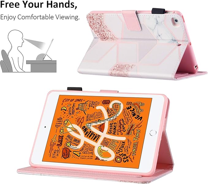 iPad mini Case FANCITY Mini 4 Mini 5 Mini 3/2/1 Smart Wake Sleep Case with Kickstand [Card Slot &amp Pen Holder] PU Leather Protective Cover for Apple iPad mini 4 Mini 5 2019 Mini 2/3 - Beach